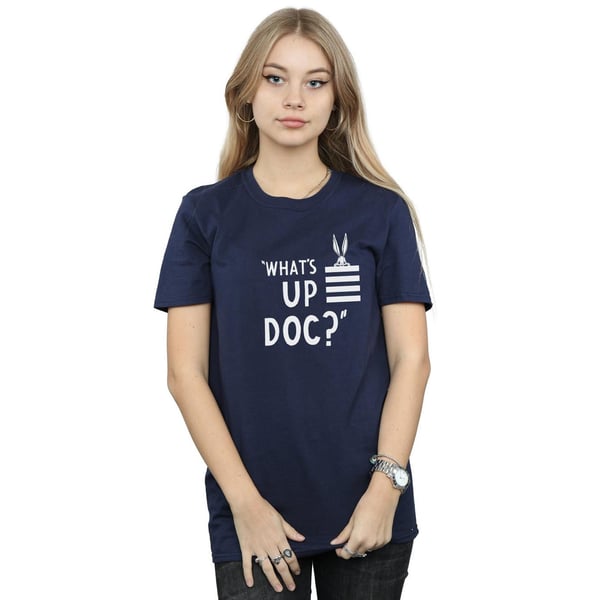 Looney Tunes Womens/Ladies Bugs Bunny What´s Up Doc Stripes Cotton Boyfriend T-Shirt