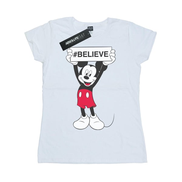 Disney Womens/Ladies Mickey MouseBelieve Cotton T-Shirt