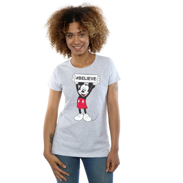 Disney Womens/Ladies Mickey MouseBelieve Cotton T-Shirt