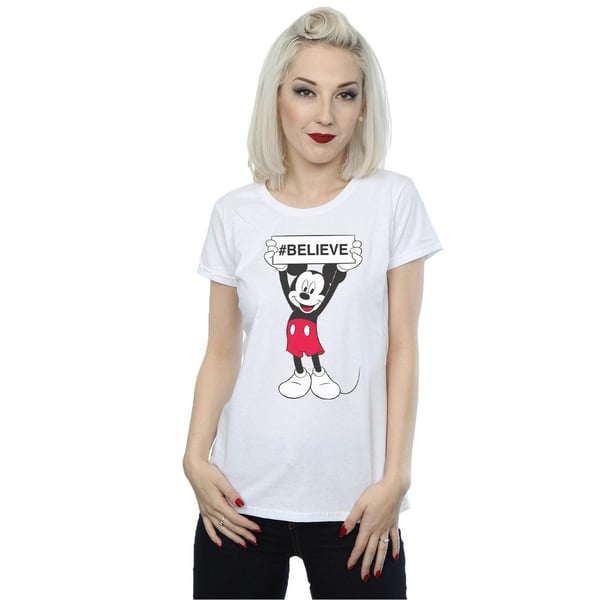 Disney Womens/Ladies Mickey MouseBelieve Cotton T-Shirt