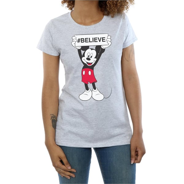 Disney Womens/Ladies Mickey MouseBelieve Cotton T-Shirt