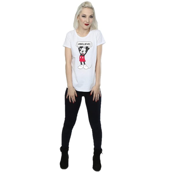 Disney Womens/Ladies Mickey MouseBelieve Cotton T-Shirt