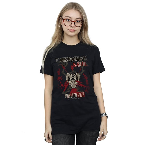 Looney Tunes Womens/Ladies Tasmanian Devil Monster Rock Cotton Boyfriend T-Shirt
