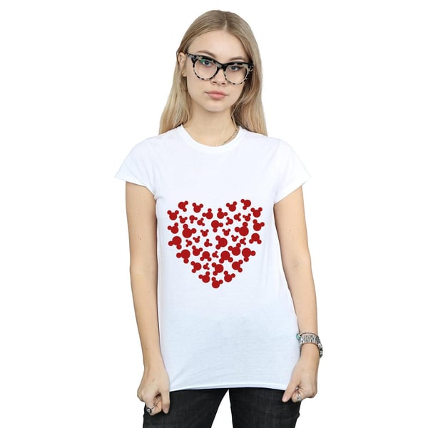 Disney Womens/Ladies Mickey Mouse Heart Silhouette Cotton T-Shirt