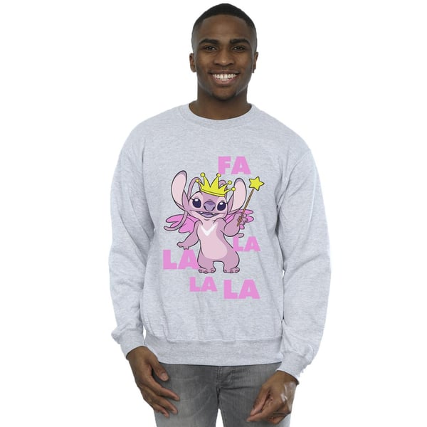 Disney Mens Lilo & Stitch Angel Fa La La Sweatshirt
