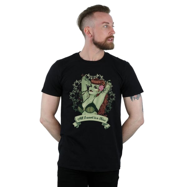 DC Comics Mens Poison Ivy All I want Is A Kiss T-Shirt