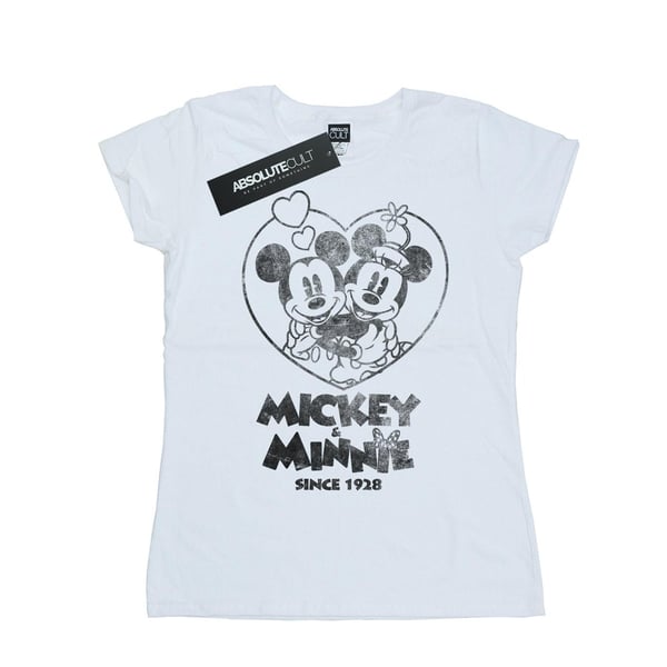 Disney Womens/Ladies Mickey And Minnie Mouse Since 1928 Cotton T-Shirt