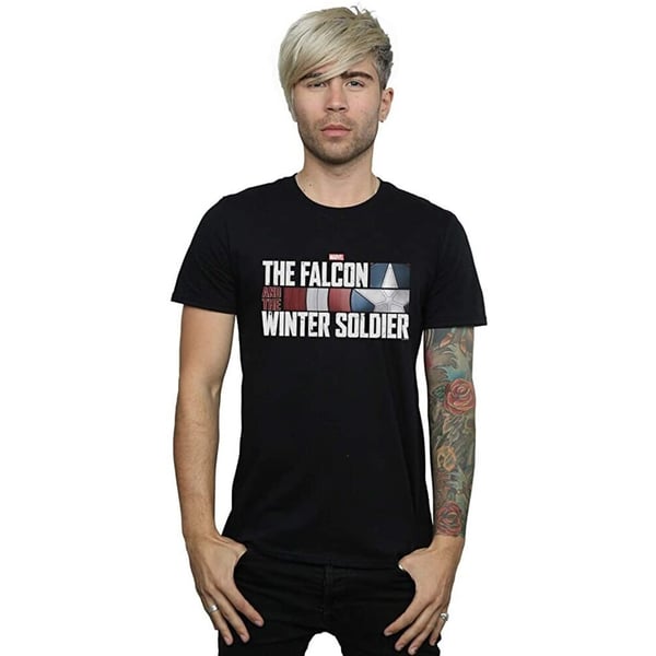 The Falcon and The Winter Soldier Unisex Adult Action HR Logo T-Shirt
