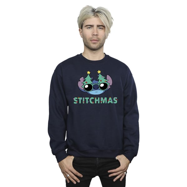 Disney Mens Lilo & Stitch Stitchmas Glasses Sweatshirt