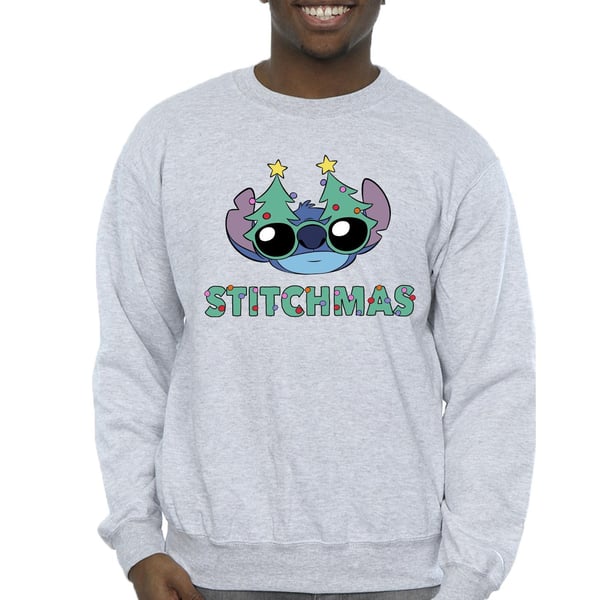 Disney Mens Lilo & Stitch Stitchmas Glasses Sweatshirt