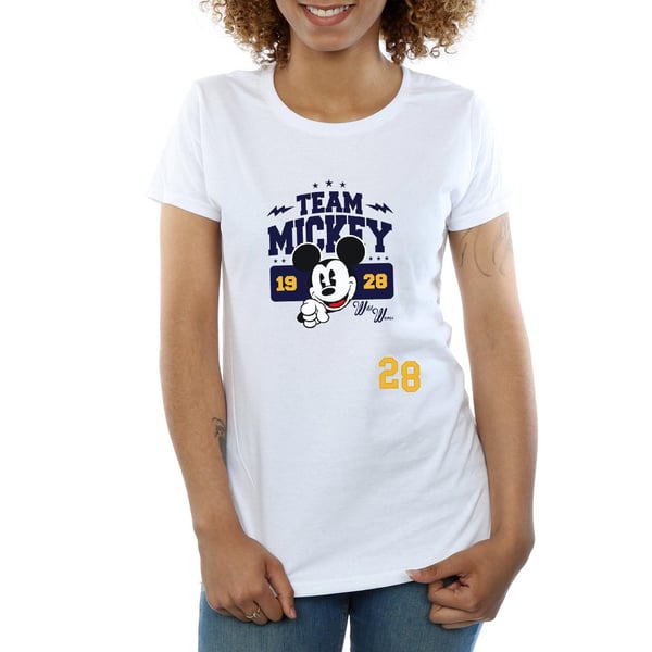 Disney Womens/Ladies Mickey Mouse Team Mickey Cotton T-Shirt