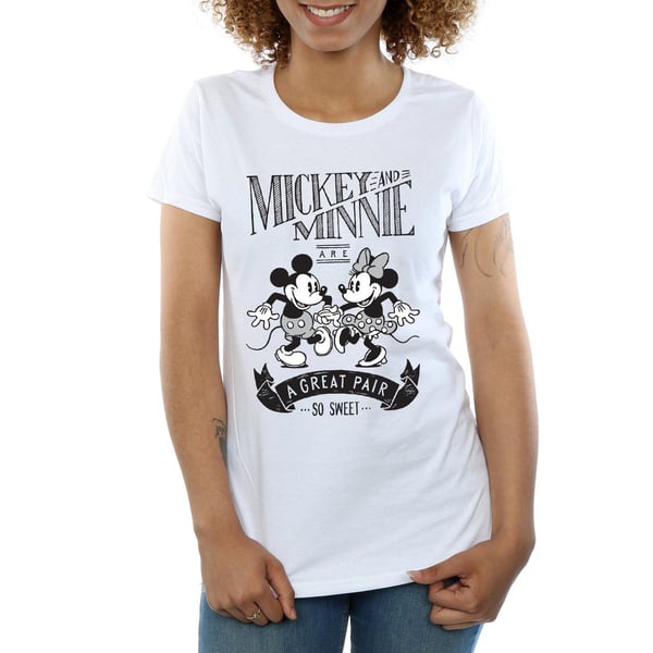 Disney Womens/Ladies Mickey And Minnie Mouse Great Pair Cotton T-Shirt