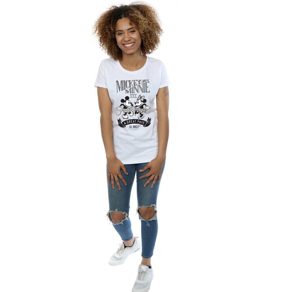 Disney Womens/Ladies Mickey And Minnie Mouse Great Pair Cotton T-Shirt