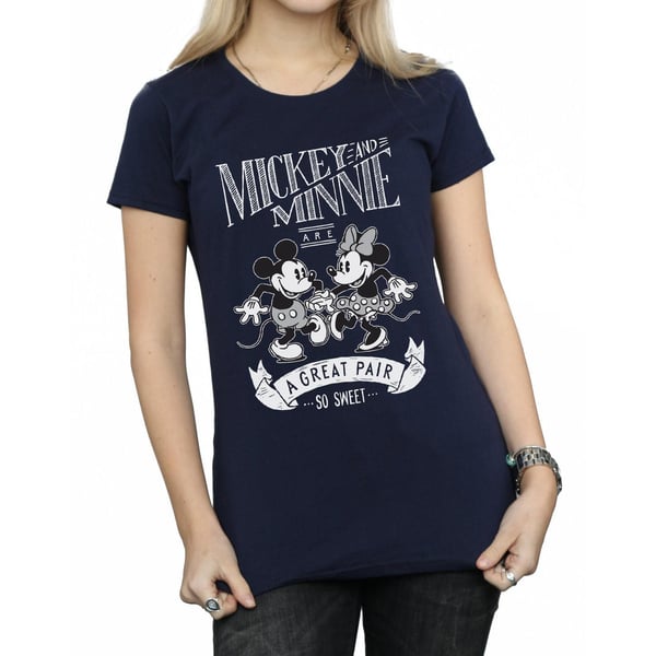 Disney Womens/Ladies Mickey And Minnie Mouse Great Pair Cotton T-Shirt