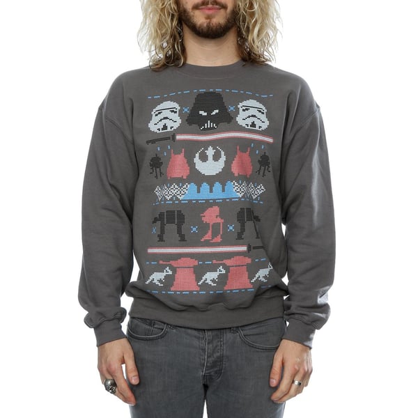 Star Wars Mens Dark Side Fair Isle Christmas Sweatshirt