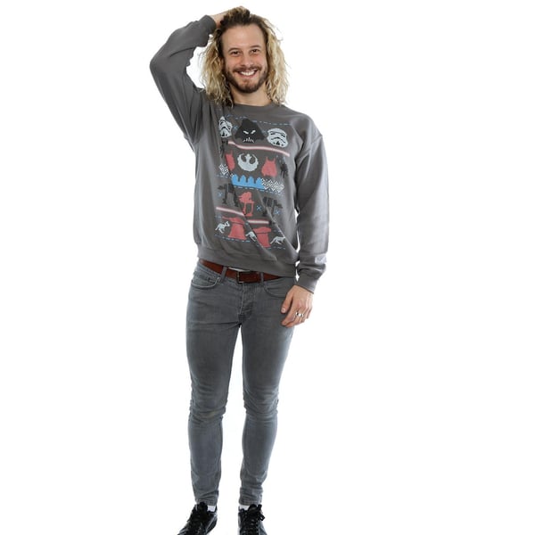 Star Wars Mens Dark Side Fair Isle Christmas Sweatshirt