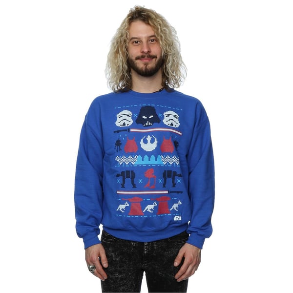 Star Wars Mens Dark Side Fair Isle Christmas Sweatshirt