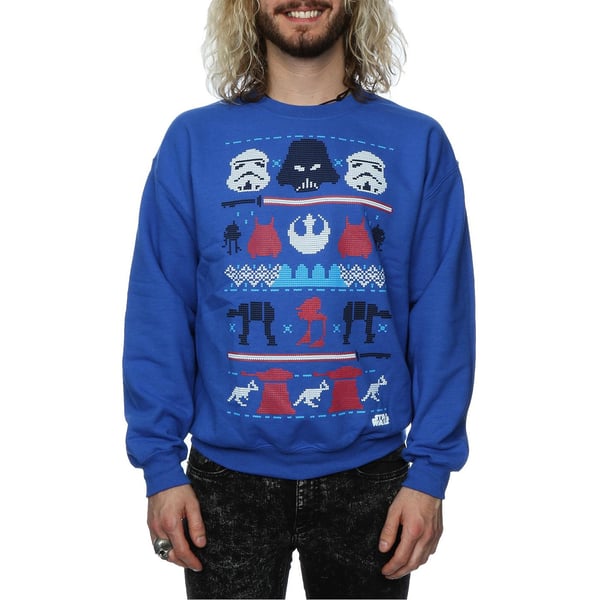 Star Wars Mens Dark Side Fair Isle Christmas Sweatshirt