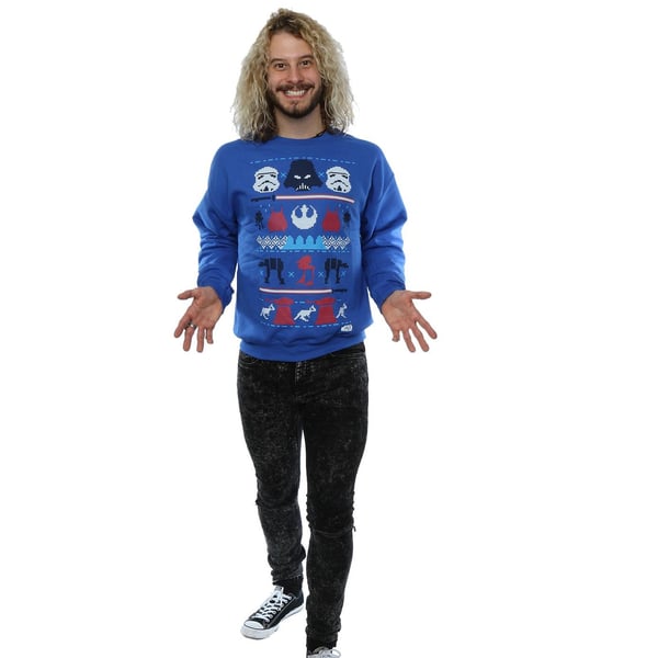 Star Wars Mens Dark Side Fair Isle Christmas Sweatshirt