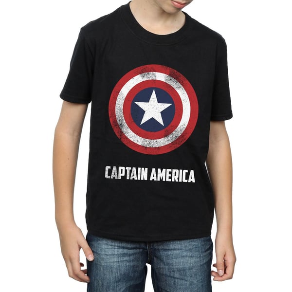 Marvel Boys Captain America Shield Text T-Shirt