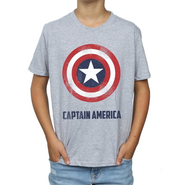 Marvel Boys Captain America Shield Text T-Shirt