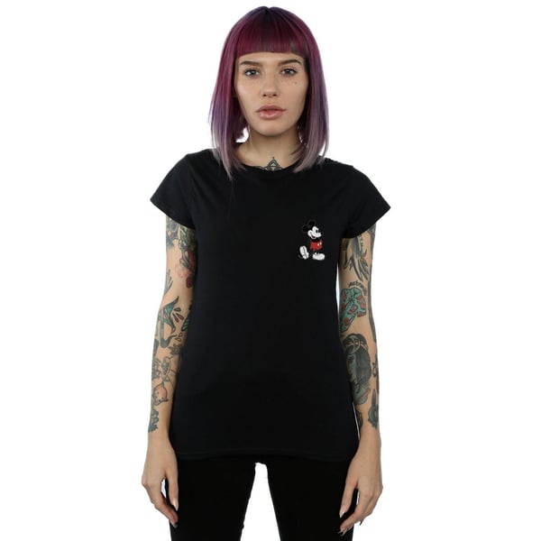Disney Womens/Ladies Mickey Mouse Kickin Retro Chest Cotton T-Shirt