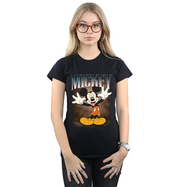 Disney Womens/Ladies Mickey Mouse Tongue Montage Cotton T-Shirt