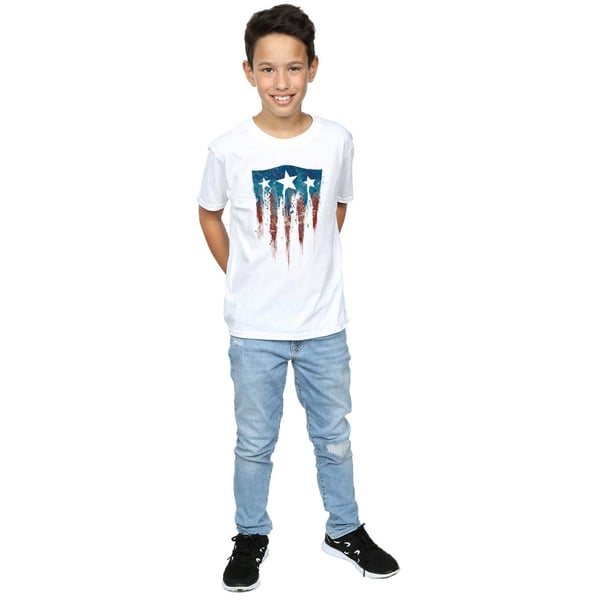 Marvel Boys Captain America Flag Shield T-Shirt