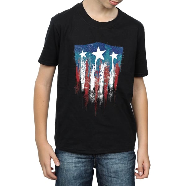 Marvel Boys Captain America Flag Shield T-Shirt