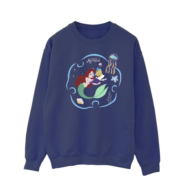 Disney Mens The Little Mermaid Reading A Book Sweatshirt