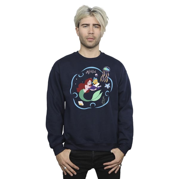 Disney Mens The Little Mermaid Reading A Book Sweatshirt