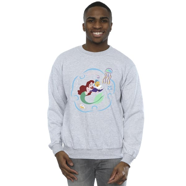 Disney Mens The Little Mermaid Reading A Book Sweatshirt