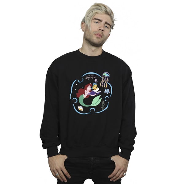 Disney Mens The Little Mermaid Reading A Book Sweatshirt