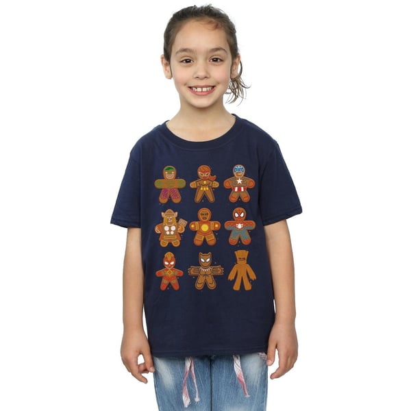 Marvel Girls Avengers Christmas Gingerbread Cotton T-Shirt