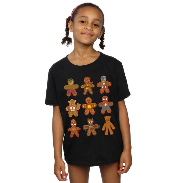 Marvel Girls Avengers Christmas Gingerbread Cotton T-Shirt