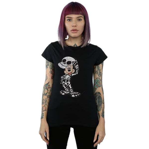 Disney Womens/Ladies Mickey Mouse Skeleton Cotton T-Shirt