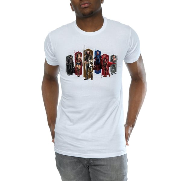 DC Comics Mens Justice League Movie Team Hexagons T-Shirt