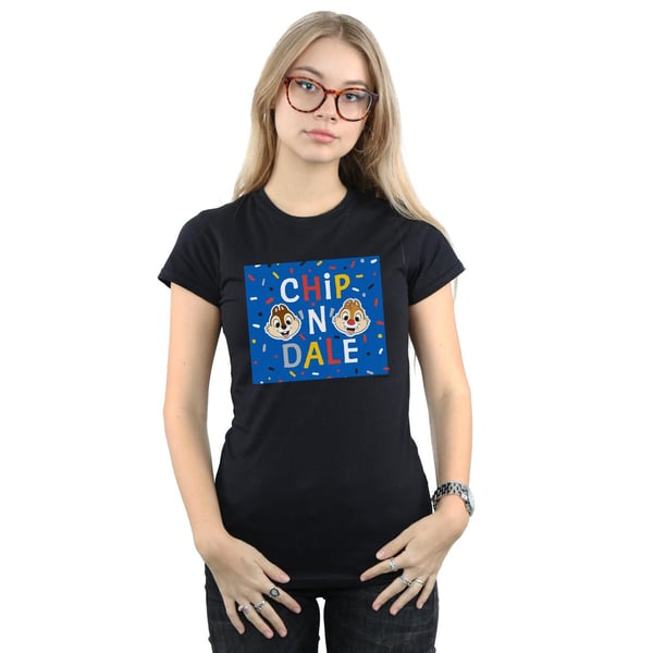 Disney Womens/Ladies Chip N Dale Blue Frame Cotton T-Shirt