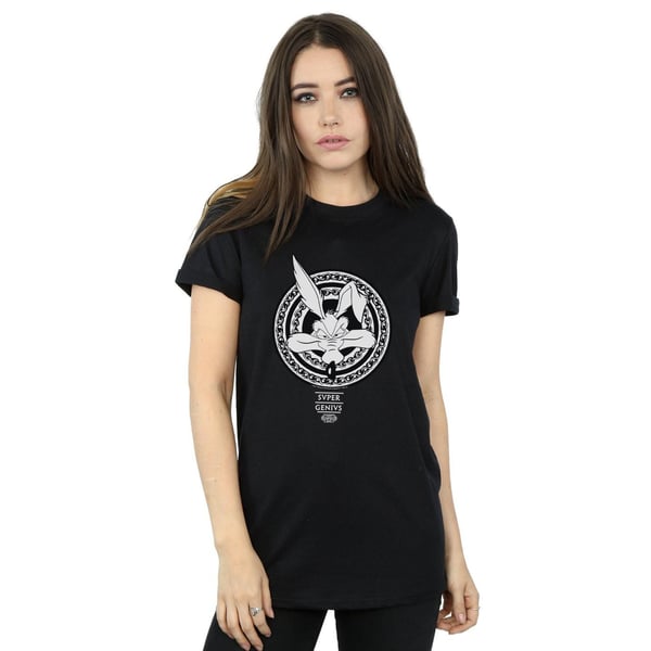 Looney Tunes Dam/Kvinnor Wile E Coyote Super Genius T-shirt i bomull med boyfriend-passform