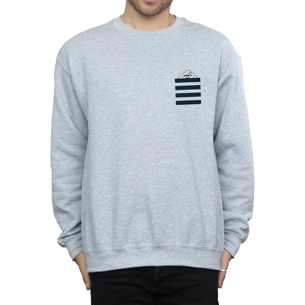 Looney Tunes Mens Taz Stripes Faux Pocket Sweatshirt