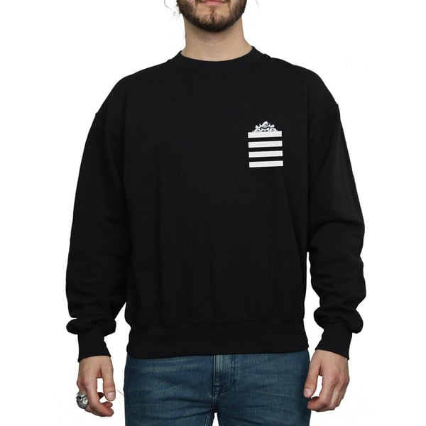 Looney Tunes Mens Taz Stripes Faux Pocket Sweatshirt