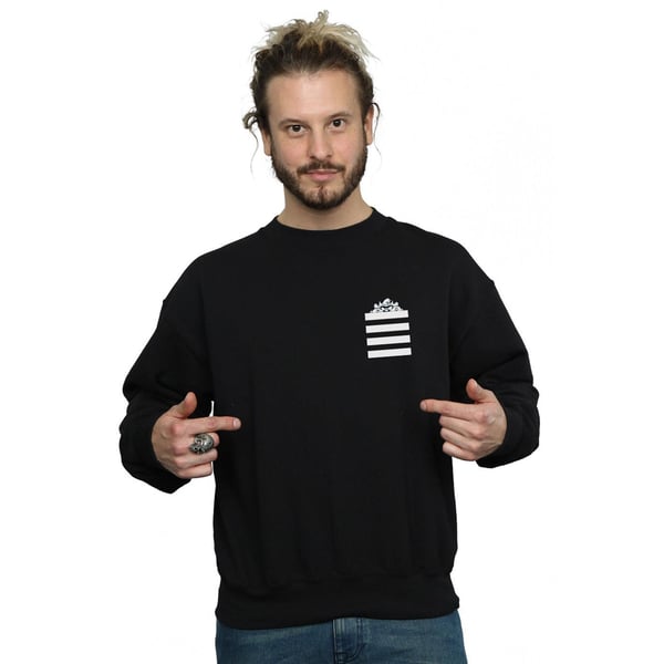 Looney Tunes Mens Taz Stripes Faux Pocket Sweatshirt