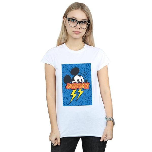 Disney Womens/Ladies Mickey Mouse 90s Flash Cotton T-Shirt