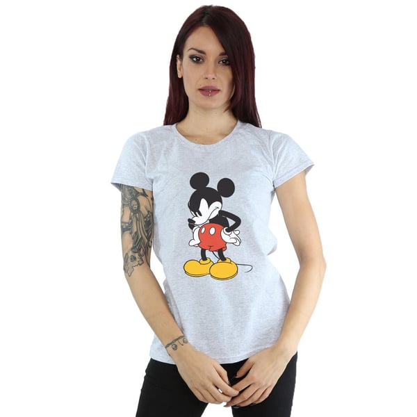 Disney Womens/Ladies Mickey Mouse Angry Look Down Cotton T-Shirt