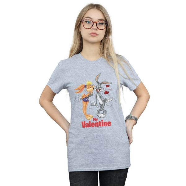 Looney Tunes Womens/Ladies Bugs Bunny And Lola Valentine´s Day Cotton Boyfriend T-Shirt