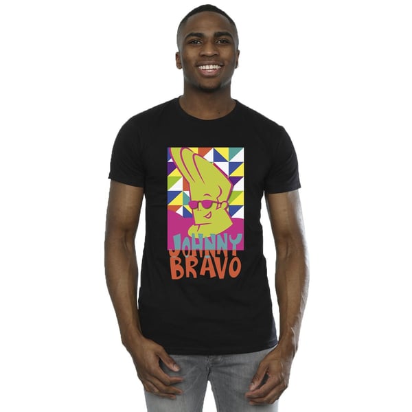 Johnny Bravo Mens Multi Triangles Pop Art T-Shirt