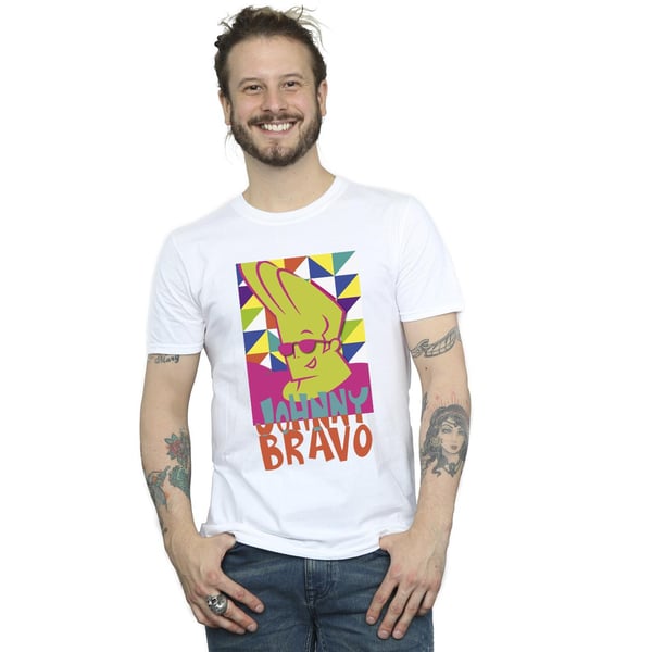Johnny Bravo Mens Multi Triangles Pop Art T-Shirt