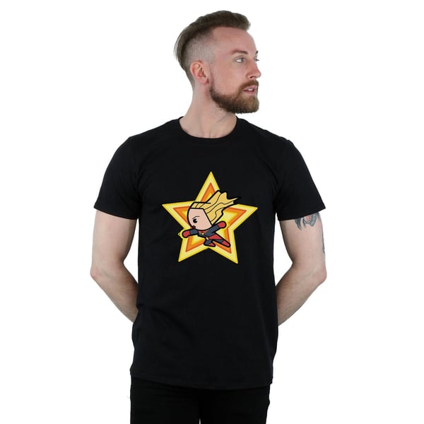 Marvel Mens Kawaii Captain Marvel T-Shirt