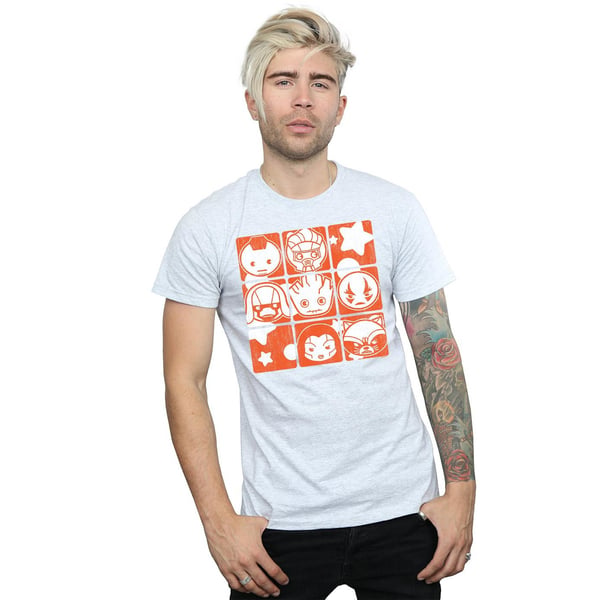 Marvel Mens Kawaii Guardians Of The Galaxy Retro T-Shirt