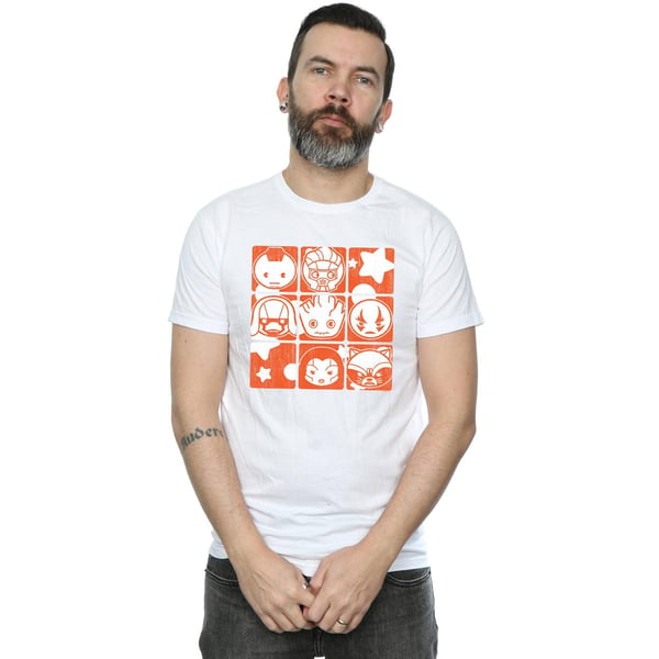 Marvel Mens Kawaii Guardians Of The Galaxy Retro T-Shirt